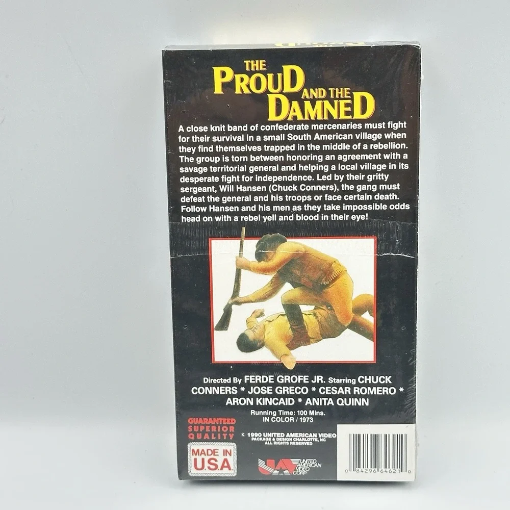THE PROUD AND THE DAMNED-CHUCK CONNORS VHS‎ (1990) New Sealed